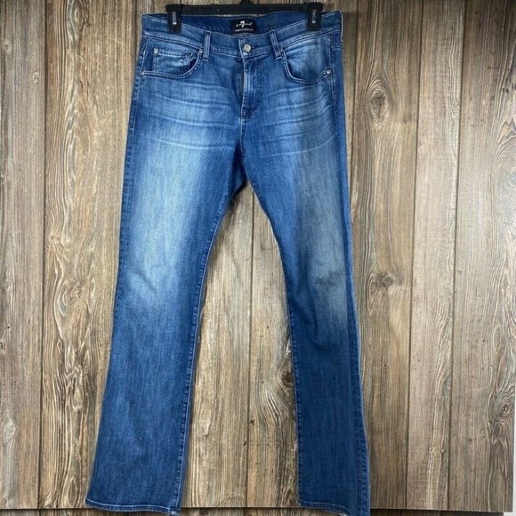 7 For All Mankind Brett Slim Bootcut Jeans 36x32.5 - Picture 5 of 9